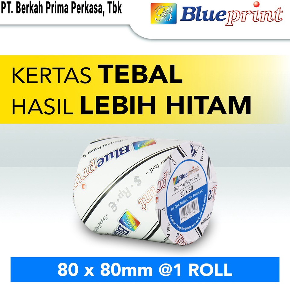 

Pilihan Terbaik Kes Thermal Kes Struk Kasir BLUEPRINT 8x8 mm 1 Roll