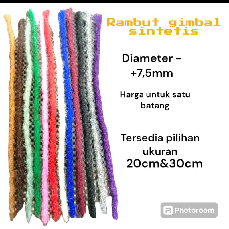 rambut gimbal sintetis hitam warna full