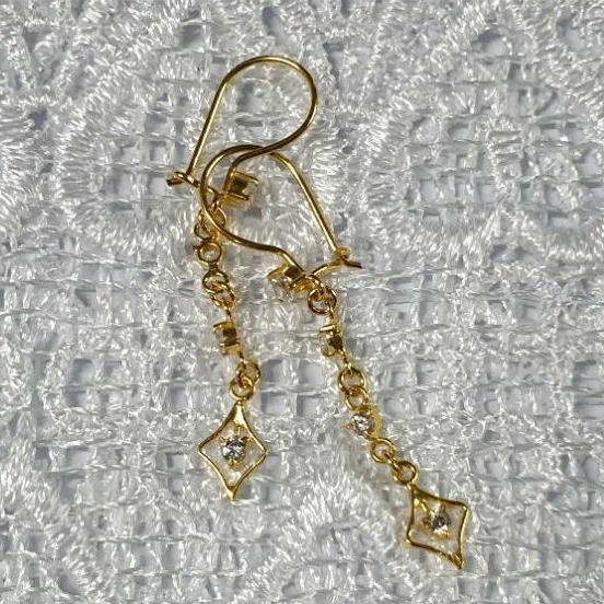 aksesoris emas muda anting panjang mata -1gr