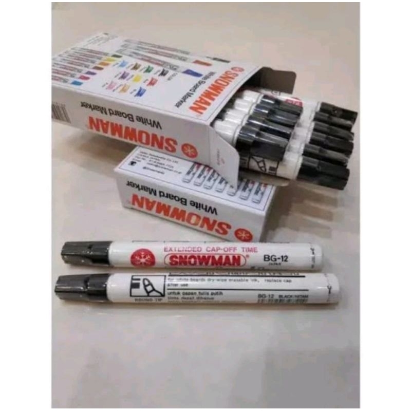 

Spidol WHITEBOARD SNOWMAN BG-12 (12 PCS) HITAM