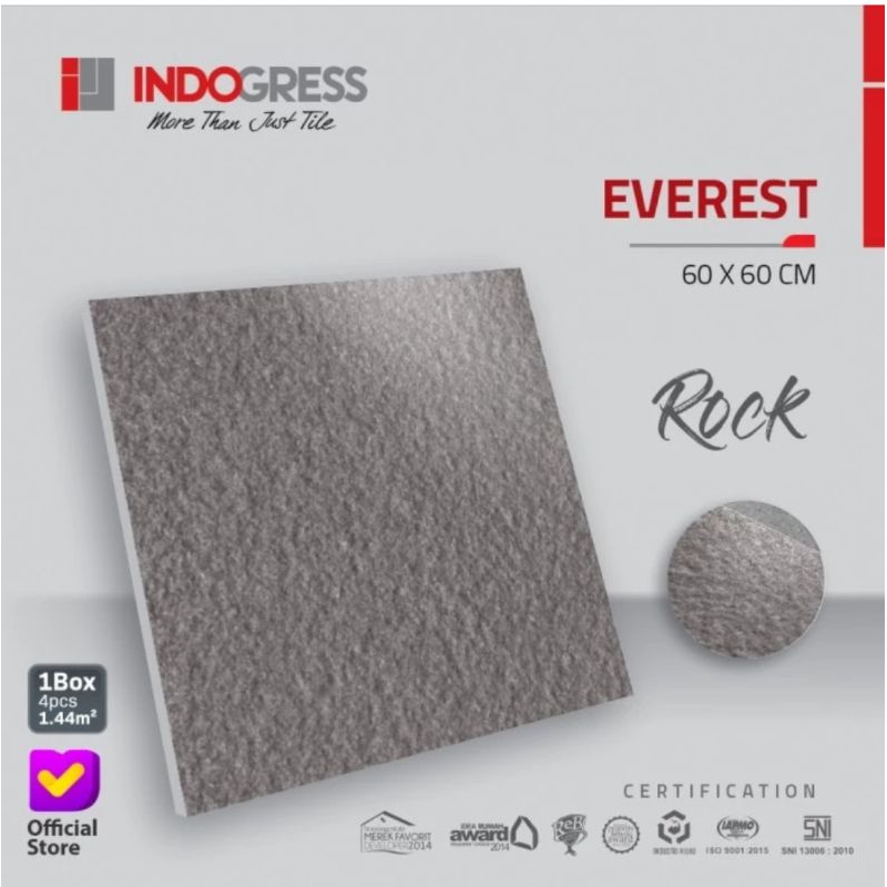 GRANIT Lantai 60×60 INDOGRESS EVEREST Rock / granit Kasar