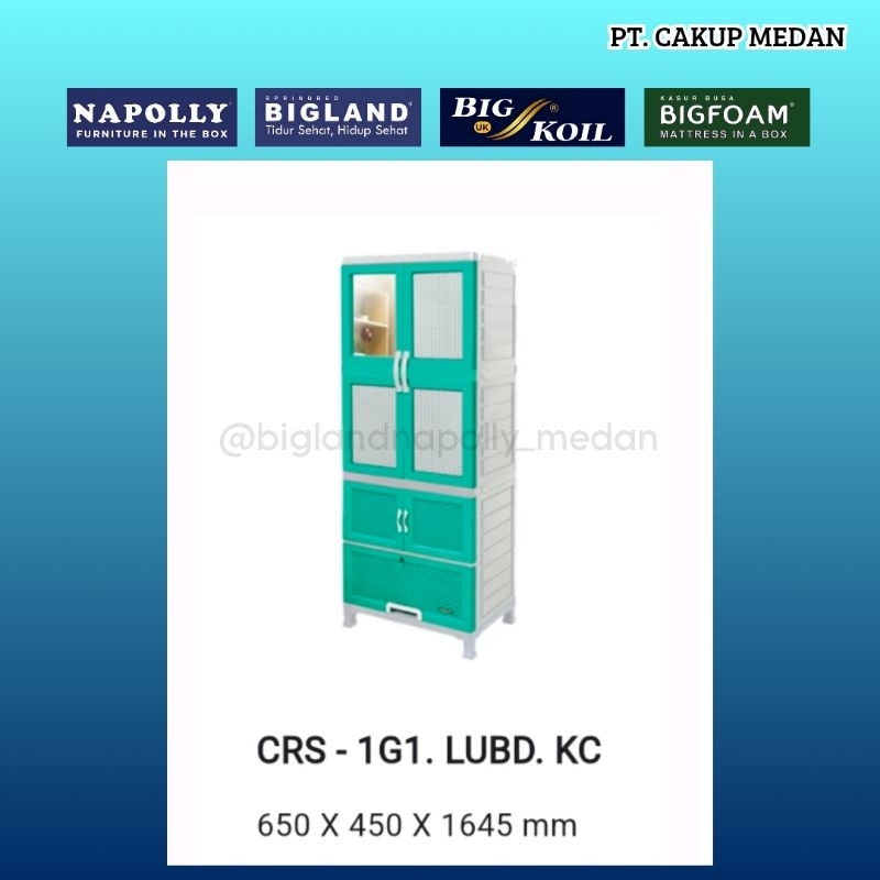 Lemari Pakaian Plastik Napolly 2 Pintu CRS-1G1. LUBD. CK