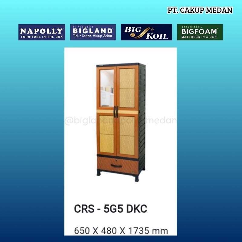 Lemari Pakaian Plastik Napolly 2 Pintu CRS-5G5. DKC