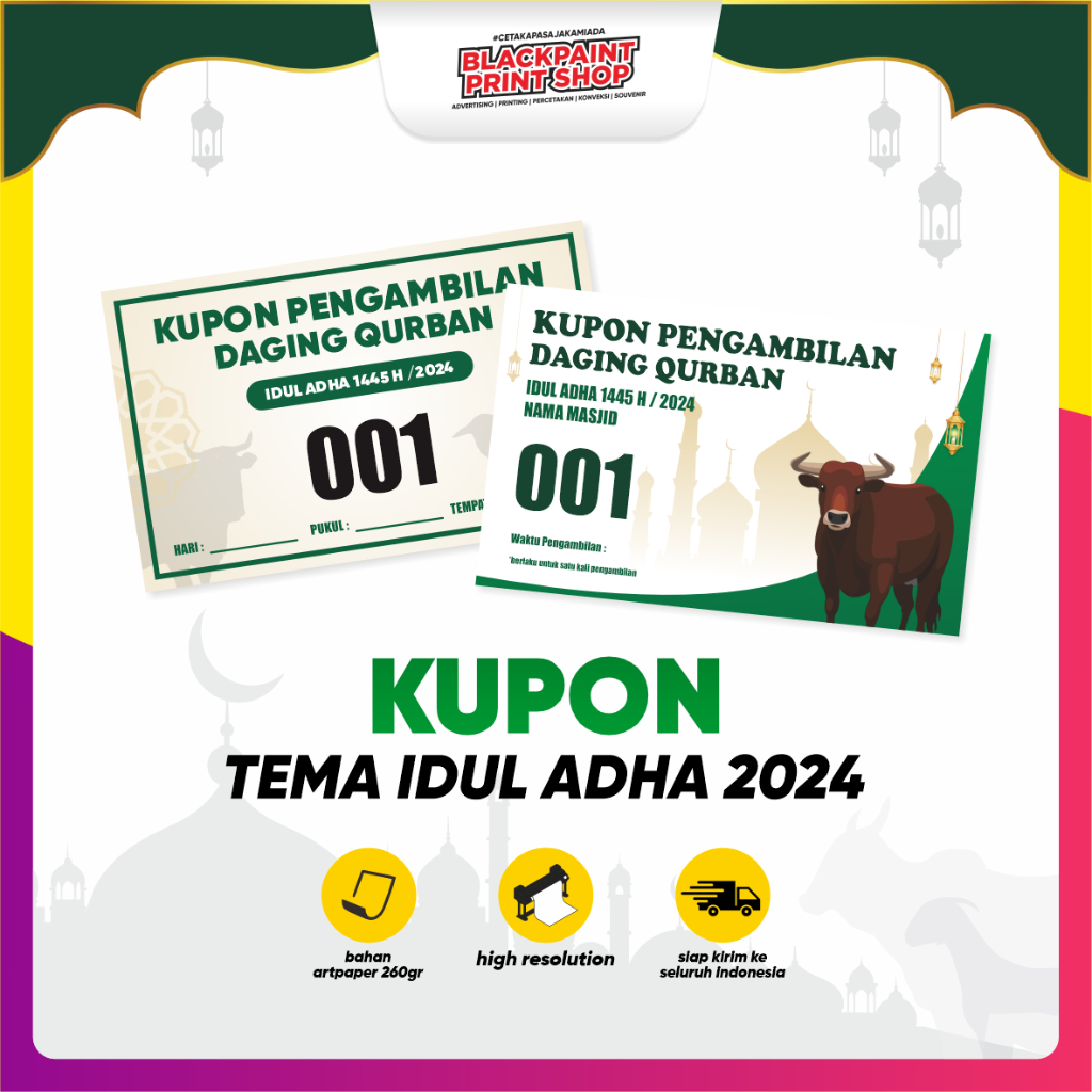 Cetak Kupon/ Kupon Idul Adha/ Voucher Pengambilan Daging / Kupon Idul Adha Hewan Kurban