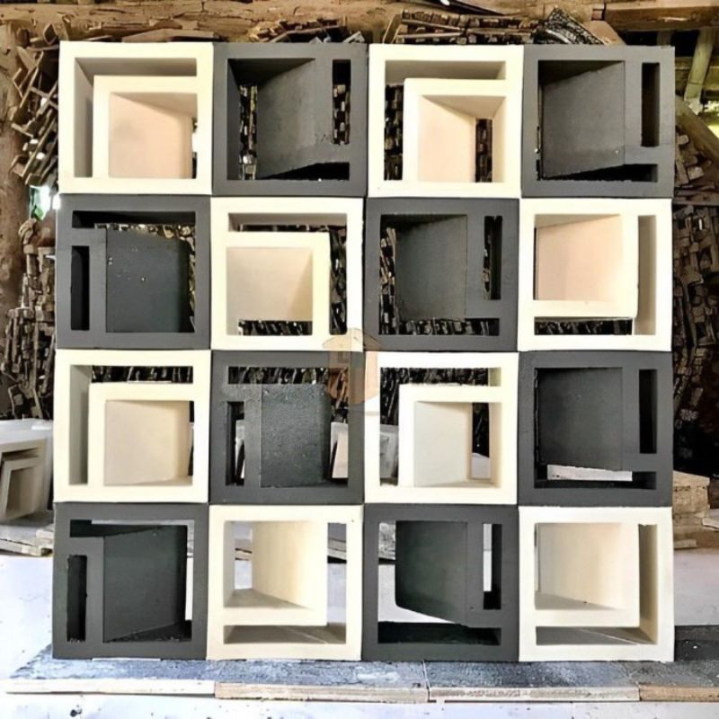 Roster beton minimalis/loster beton minimalis motif L dobel 2 sisi/loster beton minimalis putih/luba