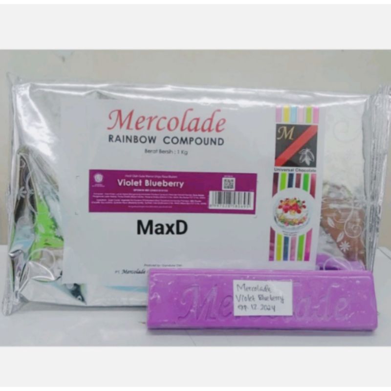 

Mercolade Cokelat Perbatang/ Potongan Rainbow Compound Rasa Violet Blueberry 1Pcs