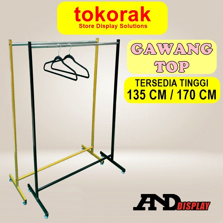 GAWANG BAJU 100 CM TOP RAK BESI STAINLESS 1 M JEMURAN GANTUNGAN GAMIS RAK MINIMALIS GAWANGAN BAJU