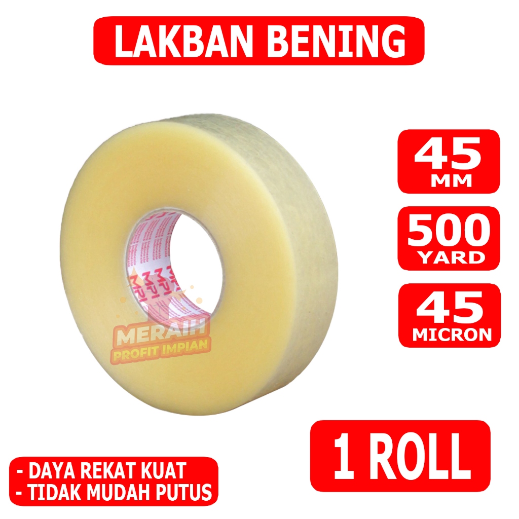 

ATK9 Lakban Bening JUMBO Yard - Lakban MPI 45 mm x Yard - Termurah!!