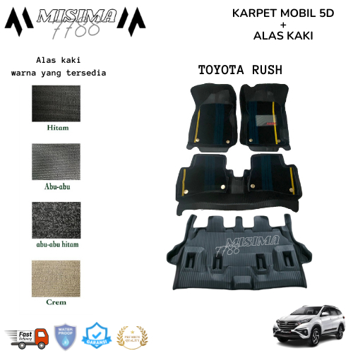 Karpet mobil 5d + alas kaki Toyota Rush