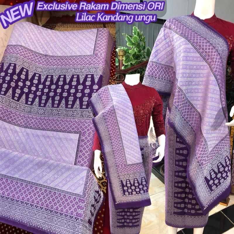 NEW EXCLUSIVE Songket Rakam Kandang Dimensi ORI Full Lilac Kandang ungu /songket tenun asli palemban