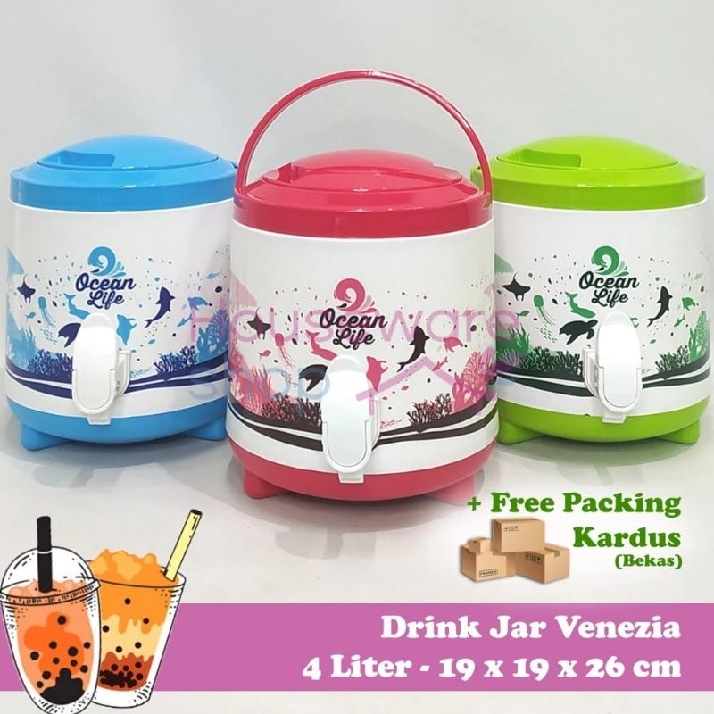 drink jar/despenser panas dingin 4L/tempat air
