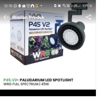 Vivaria wrgb p45 led lampu vivaria 45w