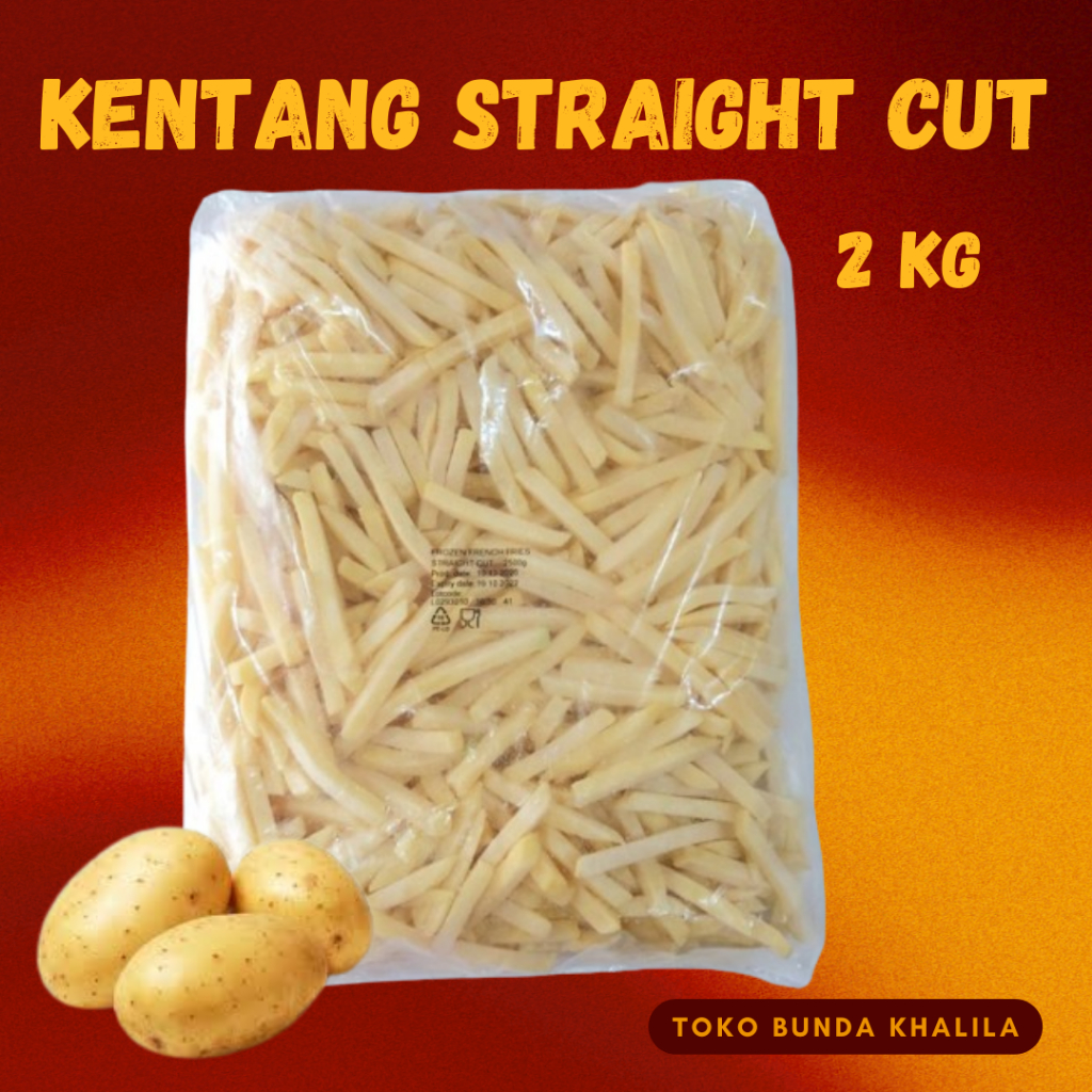 

Kentang STRAIGHT CUT 2Kg || Kentang Frozen Kentang Goreng French Fries Kemasan 2 Kg