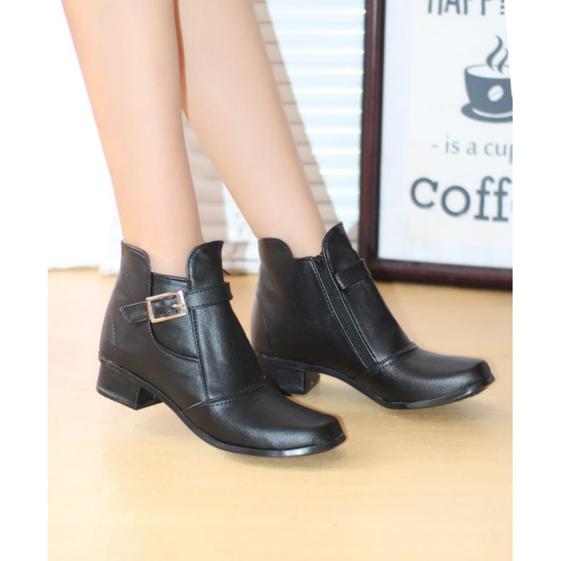 Boots Wanita Hak Sepatu Boots Wanita Hak 3cm Nyaman untuk Harian