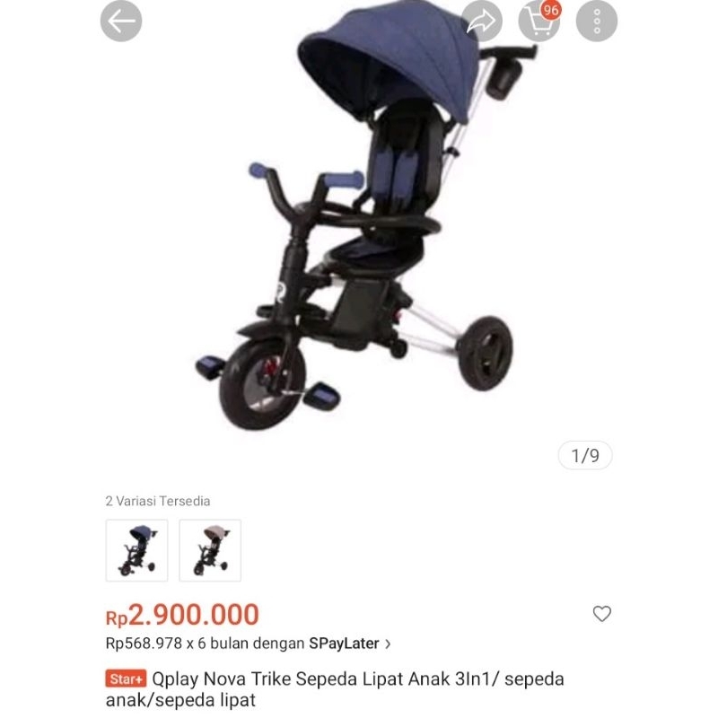 preloved sepeda stroller trike nova qplay