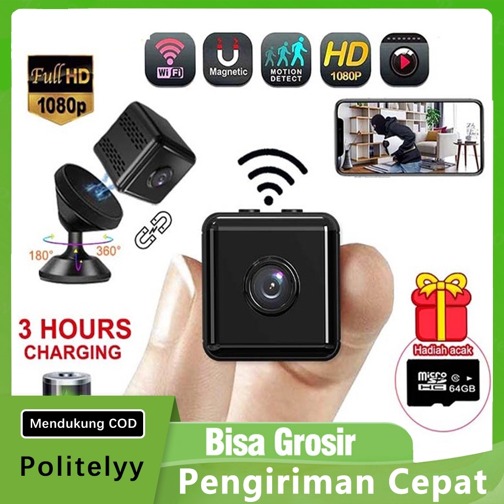 X6 CCTV MIni Tersembunyi Tanpa Kabel/ CCTV Kamera Mini Terpencil Wifi Camera Kamera Mini CCTV Wifi C