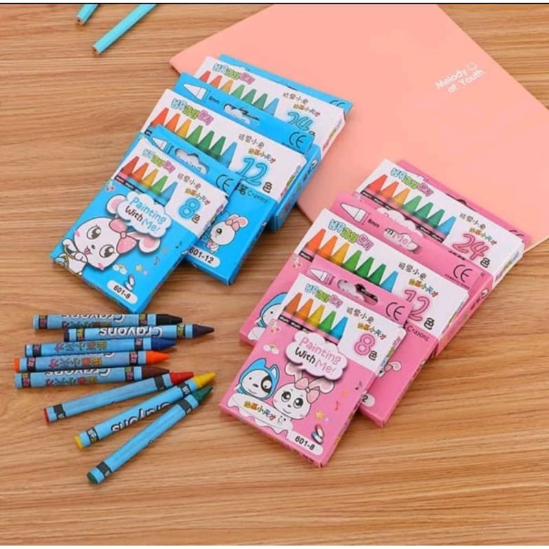 

Crayon set untuk mewarnai.Tersedia variasi 8 dan 12 warna.