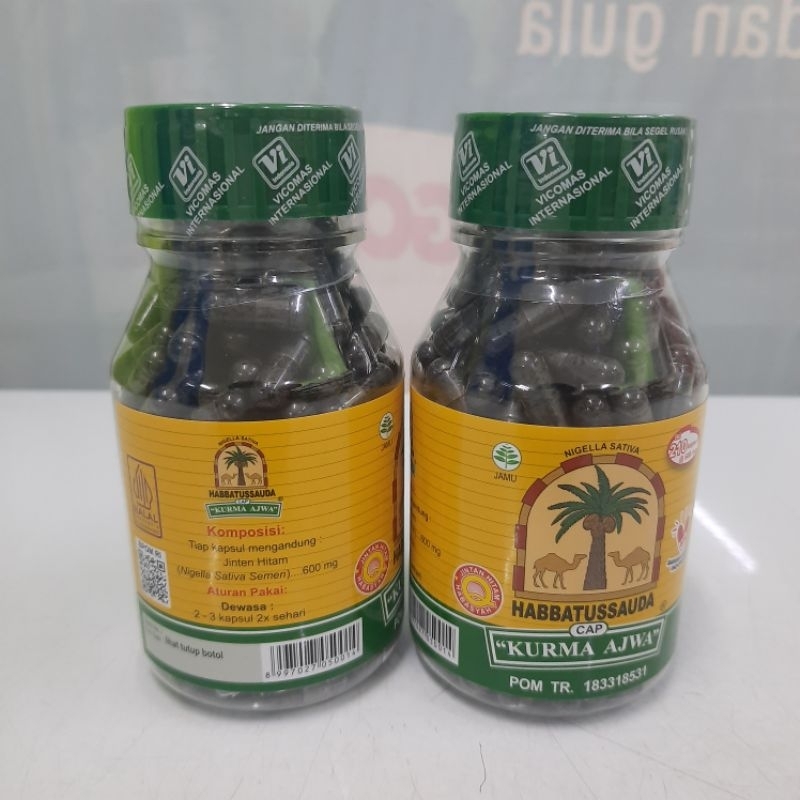 Habbatussauda jinten hitam isi 210 kapsul | Habbatussauda Original Asli Cap Kurma Ajwa | Serbuk Jint
