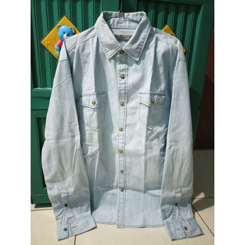 kemeja denim Giordano unisex