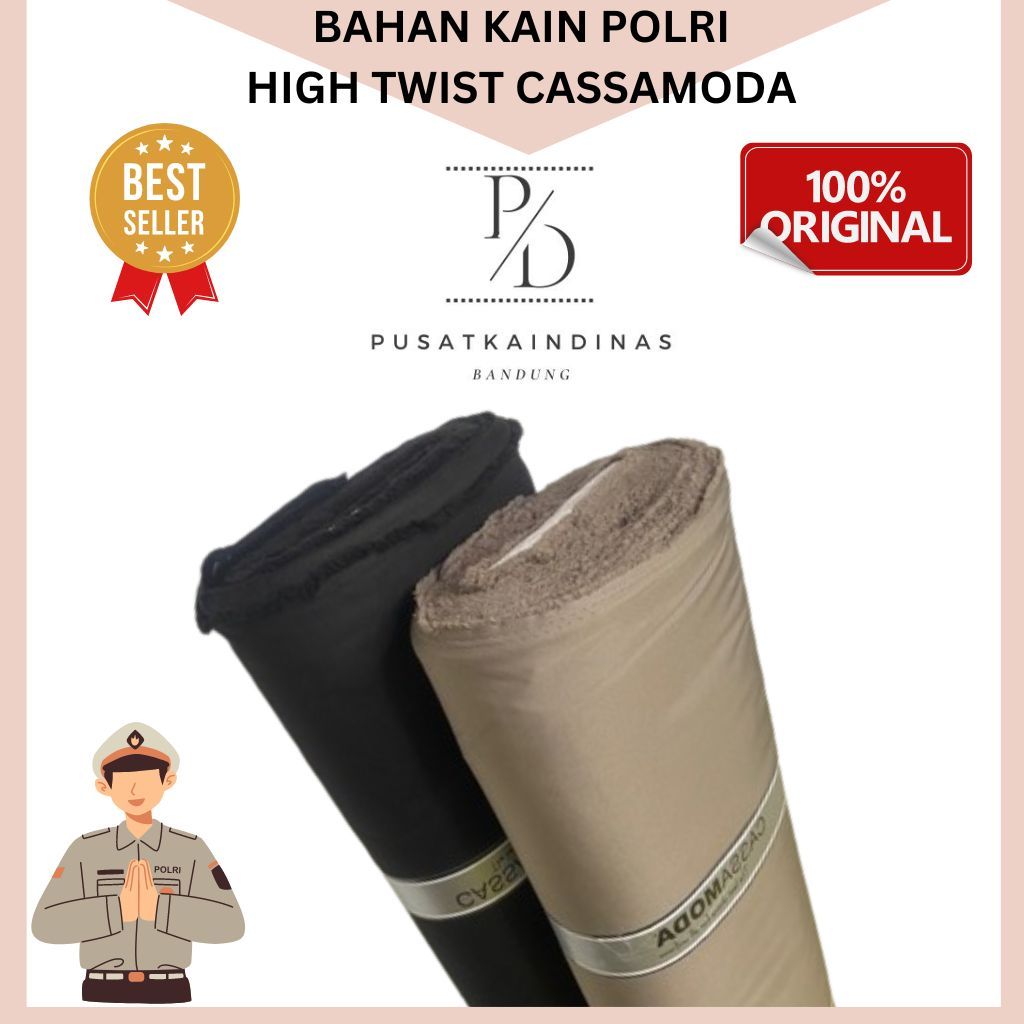 BAHAN KAIN SERAGAM POLRI HIGH TWISH TEBAL 100%ORIGINAL