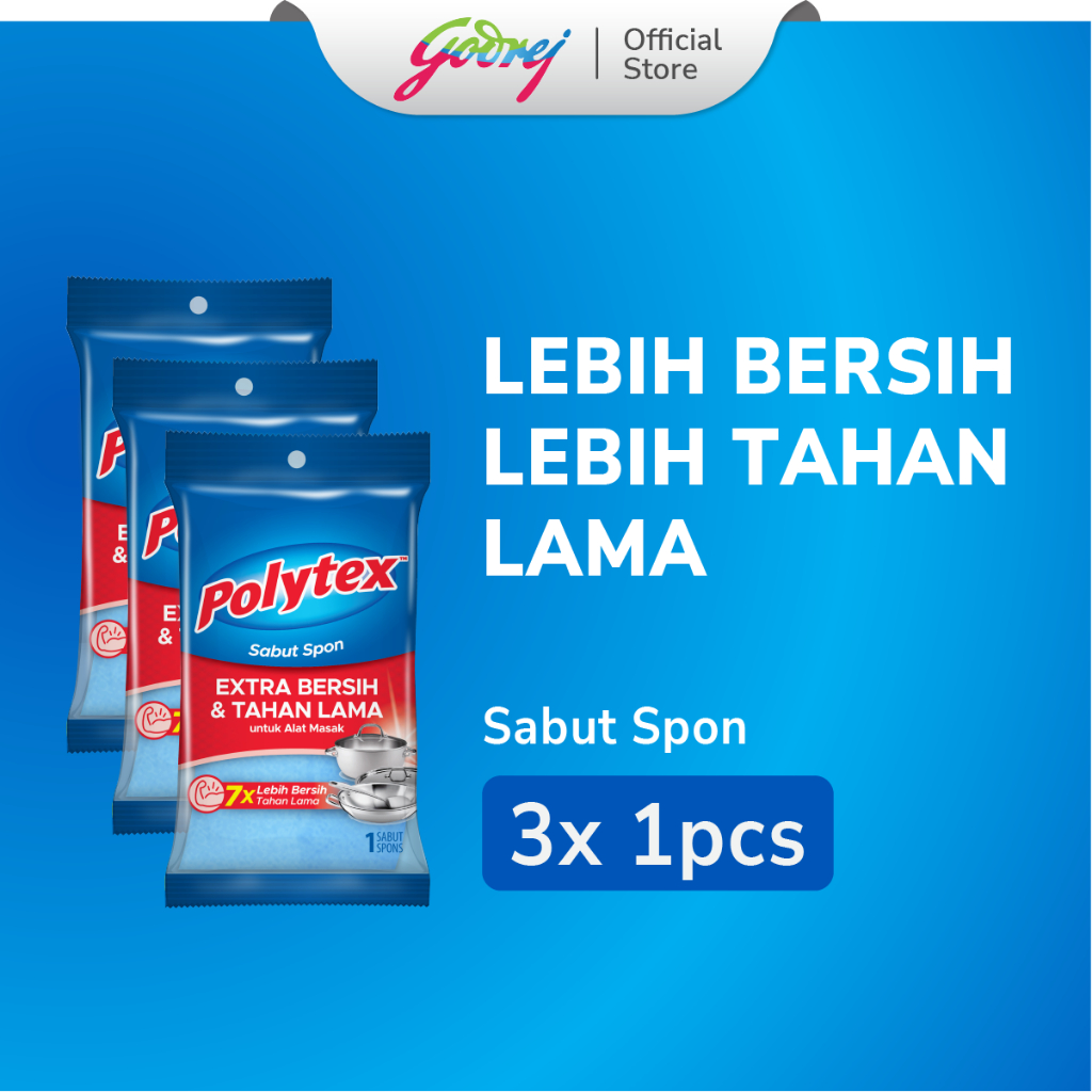 Polytex Sabut Spon Extra Bersih & Tahan Lama x3