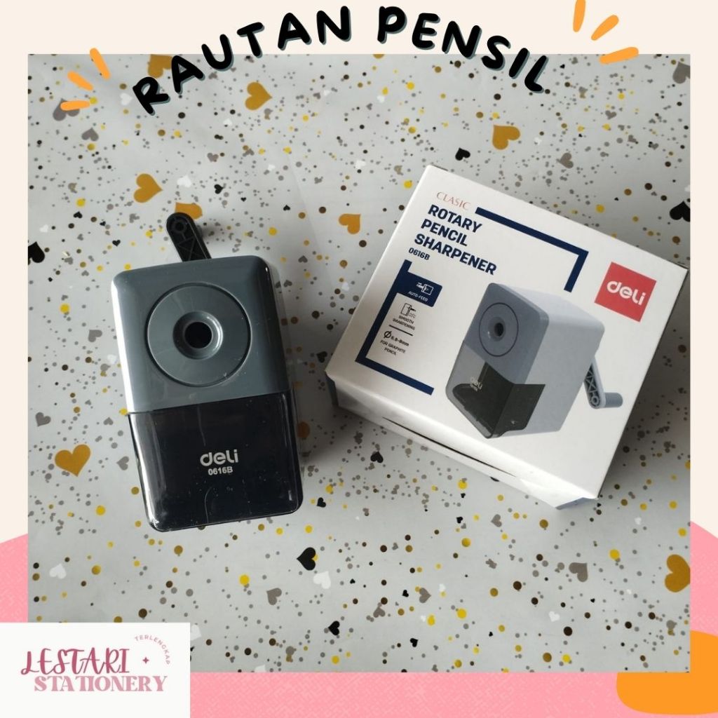 

Rautan Pensil Meja Deli | Peruncing Meja Deli | Rotary Pensil Sharpener Deli Lestari Stationery