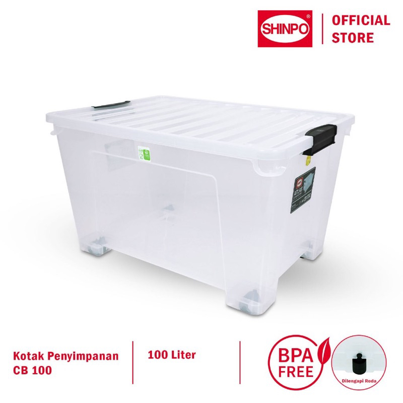 KHUSUS CARGO SHINPO - CONTAINER BOX TRANSPARAN 100 LITER