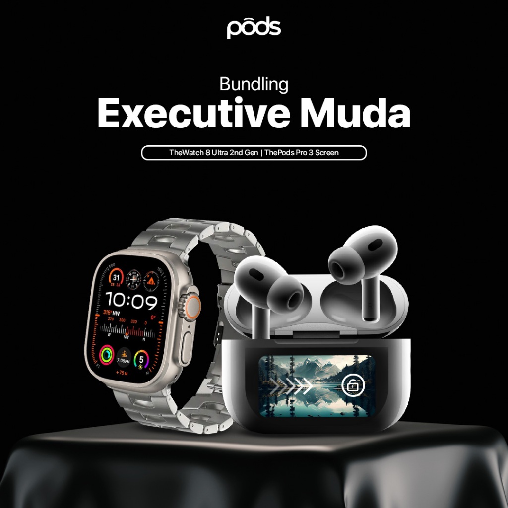 Paket Professional Executive Muda Pack [Watch 8 Ultra 2nd Gen + ThePods Pro 3 Screen] by Pods Indone
