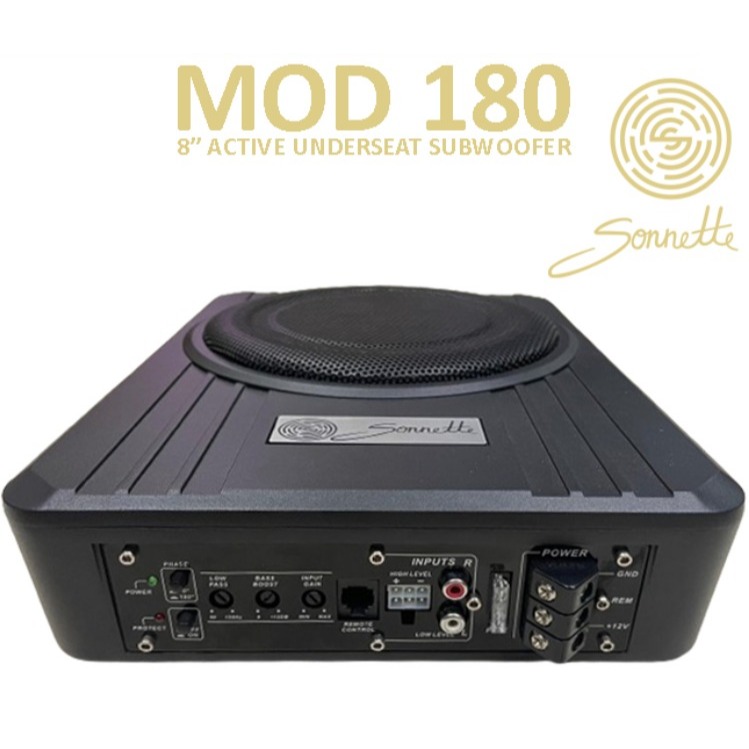 SONNETTE MOD 180 8" Inch Subwoofer Aktif Kolong Jok Mobil Car Underseat Built In Power ORIGINAL RESM