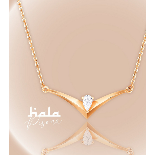 KALUNG KOYE EMAS HALA GOLD MODEL BERLIAN PESONA AUREL V SOLITAIRE