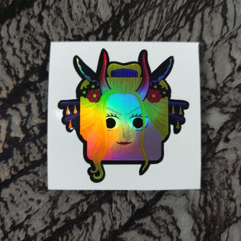 

Stiker Hologram One Piece Black Maria Square