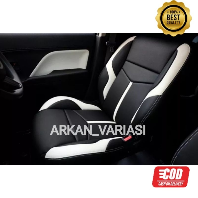 Sarung jok agya 2014 - 2021 cover jok mobil agya full set 2 baris bahan kulit sintetis onyx ferrari