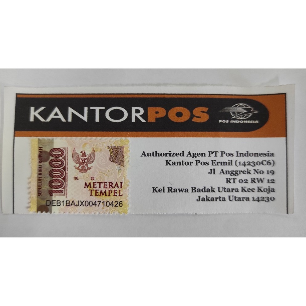 

Meroket Meterai atau Materai Rp 1 1 PcsKeping