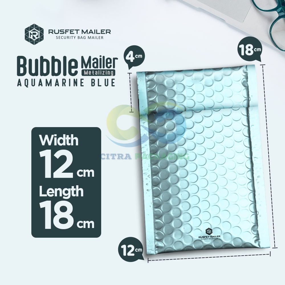 

BUBBLE MAILER 12 X 18 CM AQUA BLUE / AMPLOP BUBBLE PACKING PREMIUM