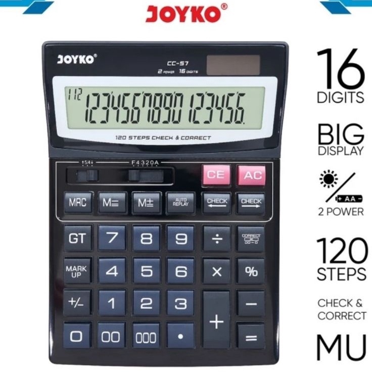 

Terlaris Calculator JOYKO CC 57 16 Digit CHECK CORRECT Kalkulator BESAR CC57 ORI