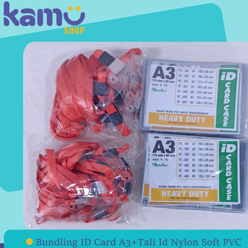 

Terjangkau BUNDLING 4 Pcs ID CARD A3 4 Pcs Tali ID Nylon Soft PVC NYLKSFP