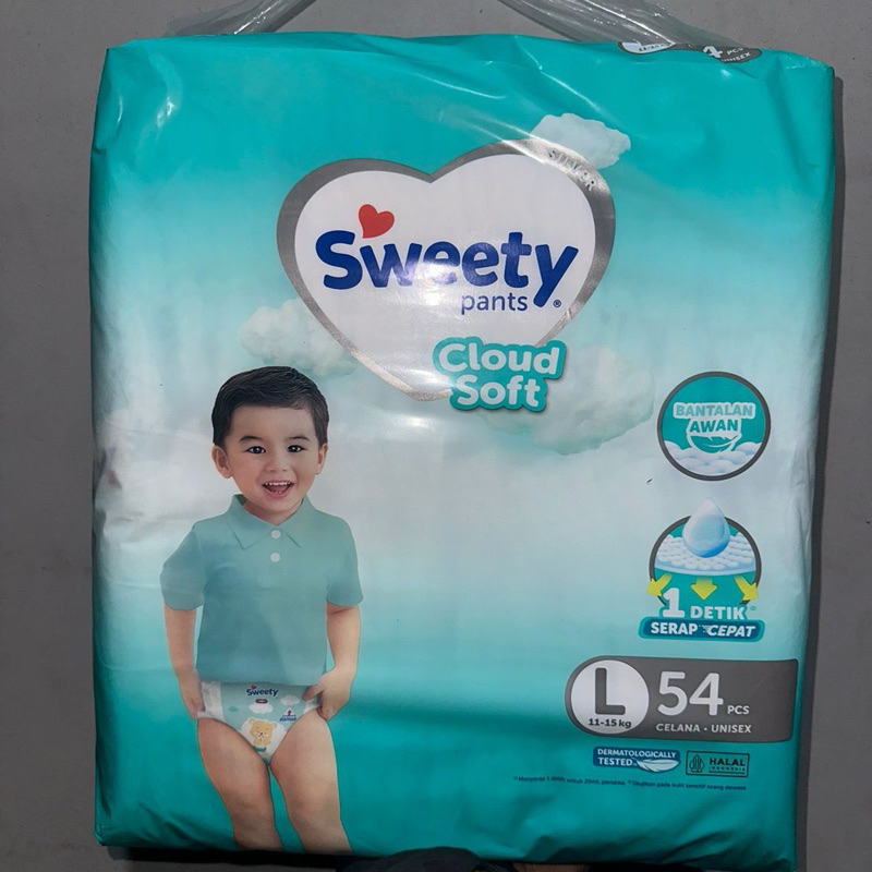 SWEETY SILVER PANTS L54 ukuran L54 PAMPERS BAYI MERK SWEETY