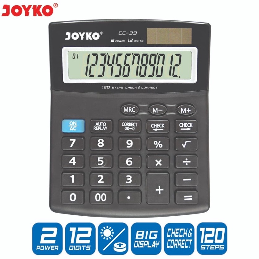 

Calculator Kalkulator Joyko CC39 12 Digits Check Correct