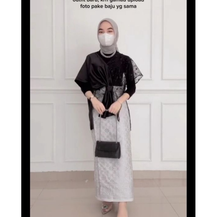 Segera Dapatkan Zenia Wrap Outer Tille Ribbon Outer Organza Pita Outer Tulle Outer Brukat Outfit Kon