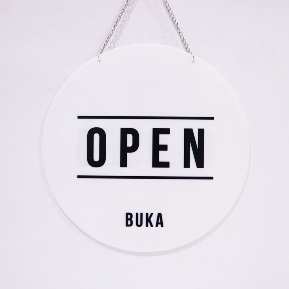 

Open Close Gantungan Sign Cafe Signage Toko Open Closed Restoran Papan Board Buka Tutup