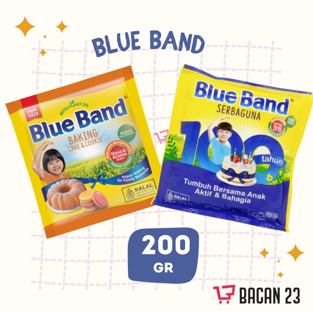 

Blue Band 200gr ( Serbaguna - Cake Cookie ) / Mentega Blueband / Bacan 23 - Bacan23