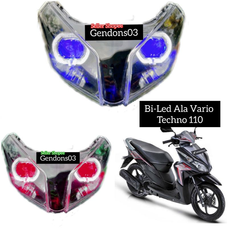 Reflektor Vario Techno 110 karbu Custom Projie Biled Ala Lampu Utama Terang