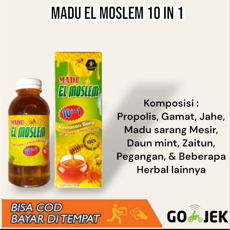

(1 Madu Batuk Elmoslem 10 in 1) 280 gr madu Demam & Batuk Mix Herbal 10 in 1