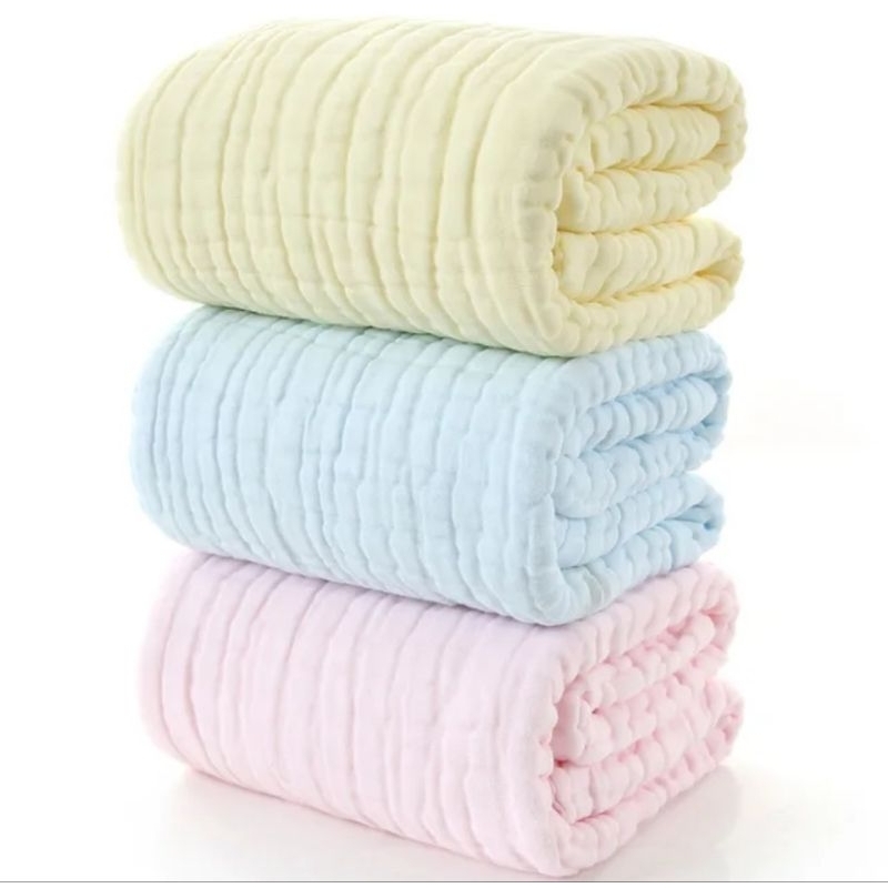 Blanket Swaddles Cotton Muslin Breathable Super Soft Newborn Selimut Bayi Katun Multifungsi Perlak B