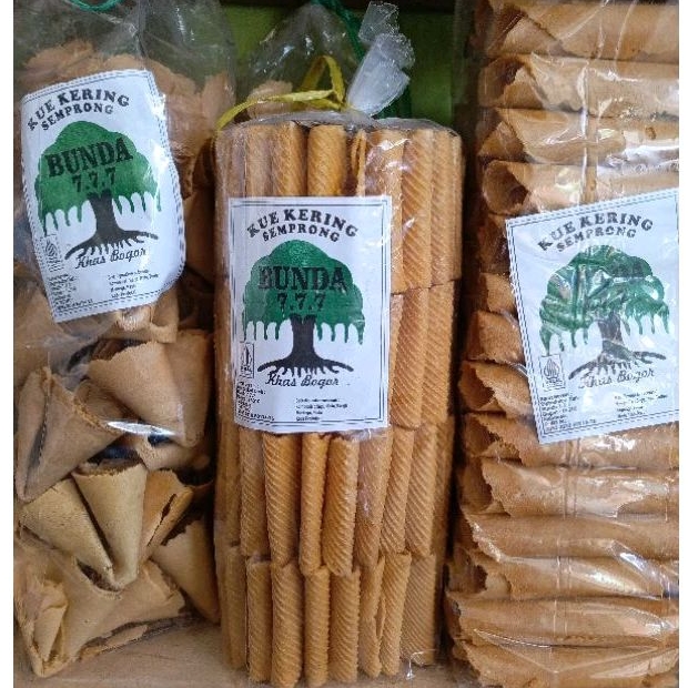 

kue semprong lipat, kerucut, gulung