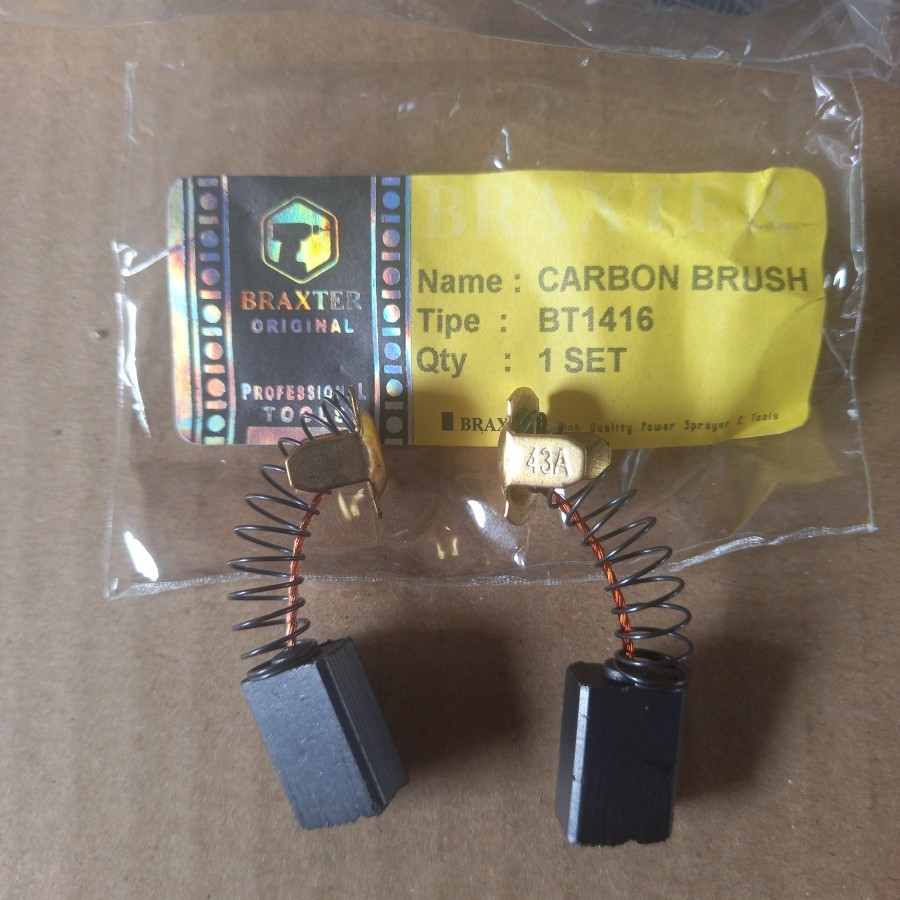 ORIGINAL CARBON BRUSH / SEPUL / ARANG / CB / BOSTEL MESIN BOR PESAWAT 16MM BRAXTER BT1416