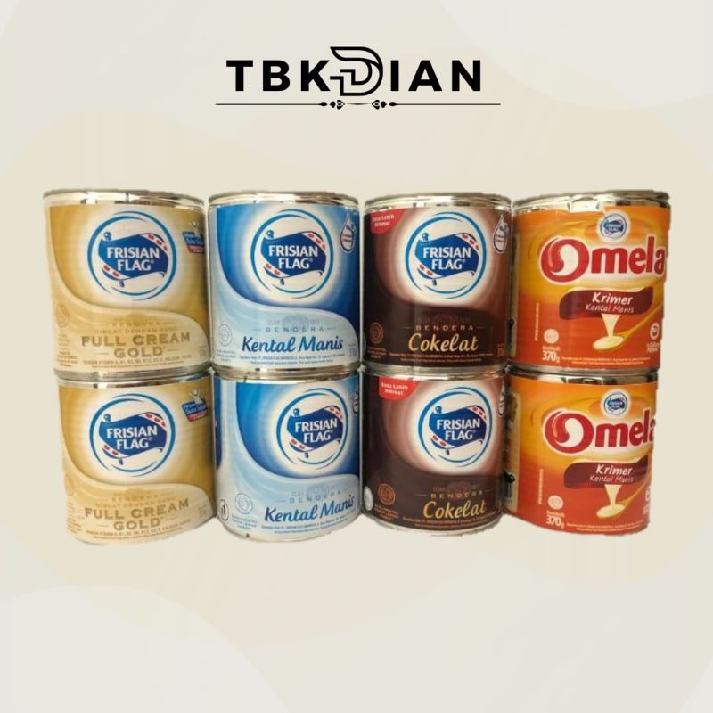 

FRISIAN FLAG KENTAL MANIS KALENG 370GR || Frisian Flag Gold,Putih,Cokelat,Omela Krimer