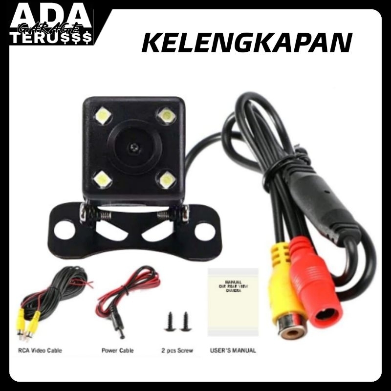 Kamera Mundur Mobil 1 Set PNP Reverse Camera Dengan Lampu LED 4 titik Kamera Parkir Mundur Asesoris 