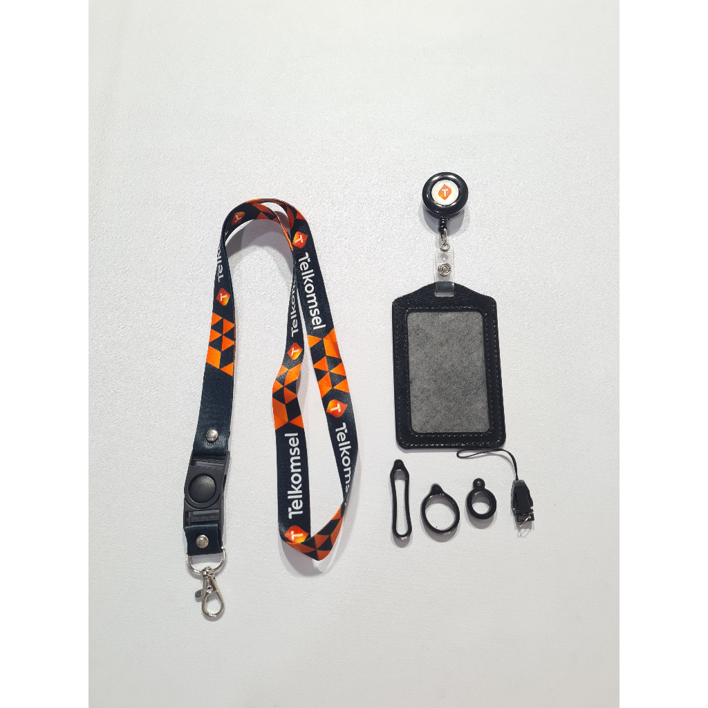 

Lanyard Telkomsel / telkomsel komplit 2 sisi ukuran 2cm Lanyard Custom Satuan Murah