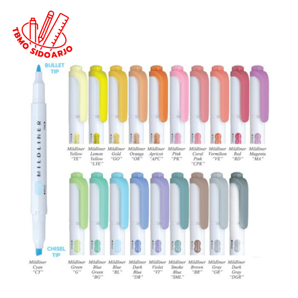 

TBMO Zebra Mildliner Highligter Bold Pen Marker Highlighter Dua Sisi - Pcs